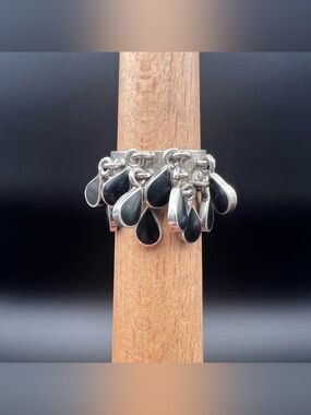 Sterling Silver Dangle Shaker Ring